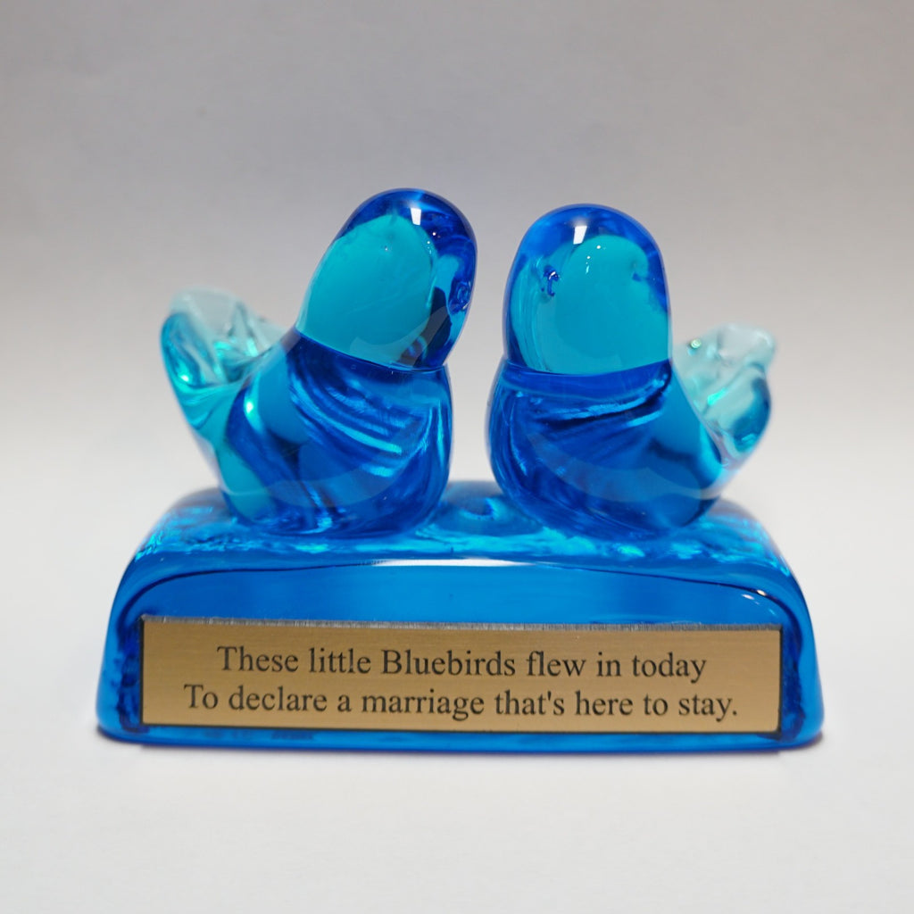Bluebird of Happiness Double Lovebirds Marriage Wedding Paperweight Terra Studio