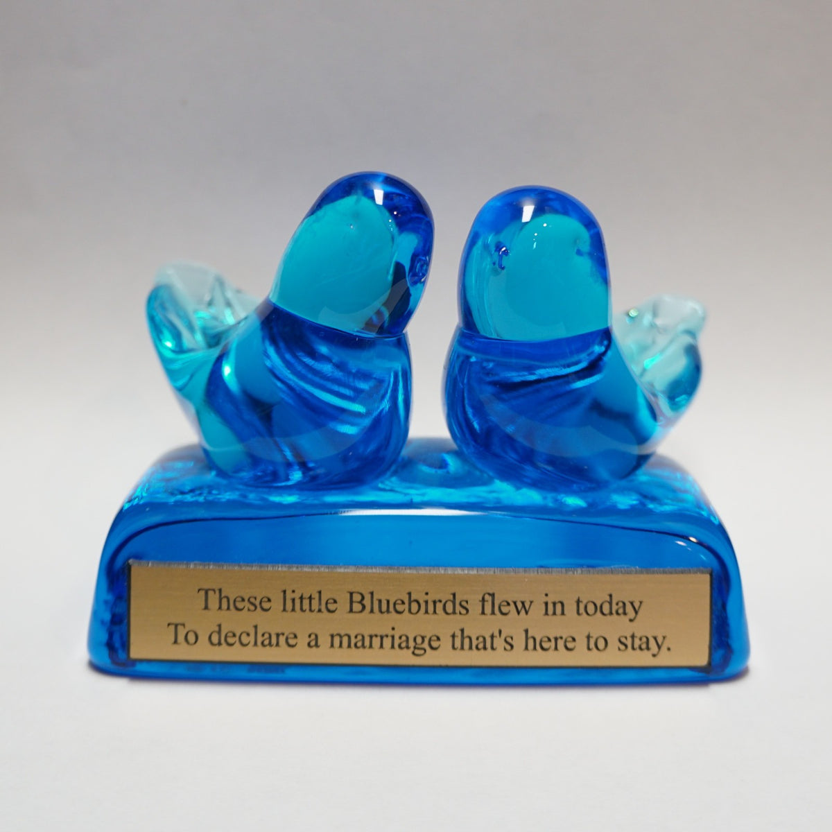 Bluebird of Happiness Double Lovebirds Marriage Wedding Paperweight Terra Studio