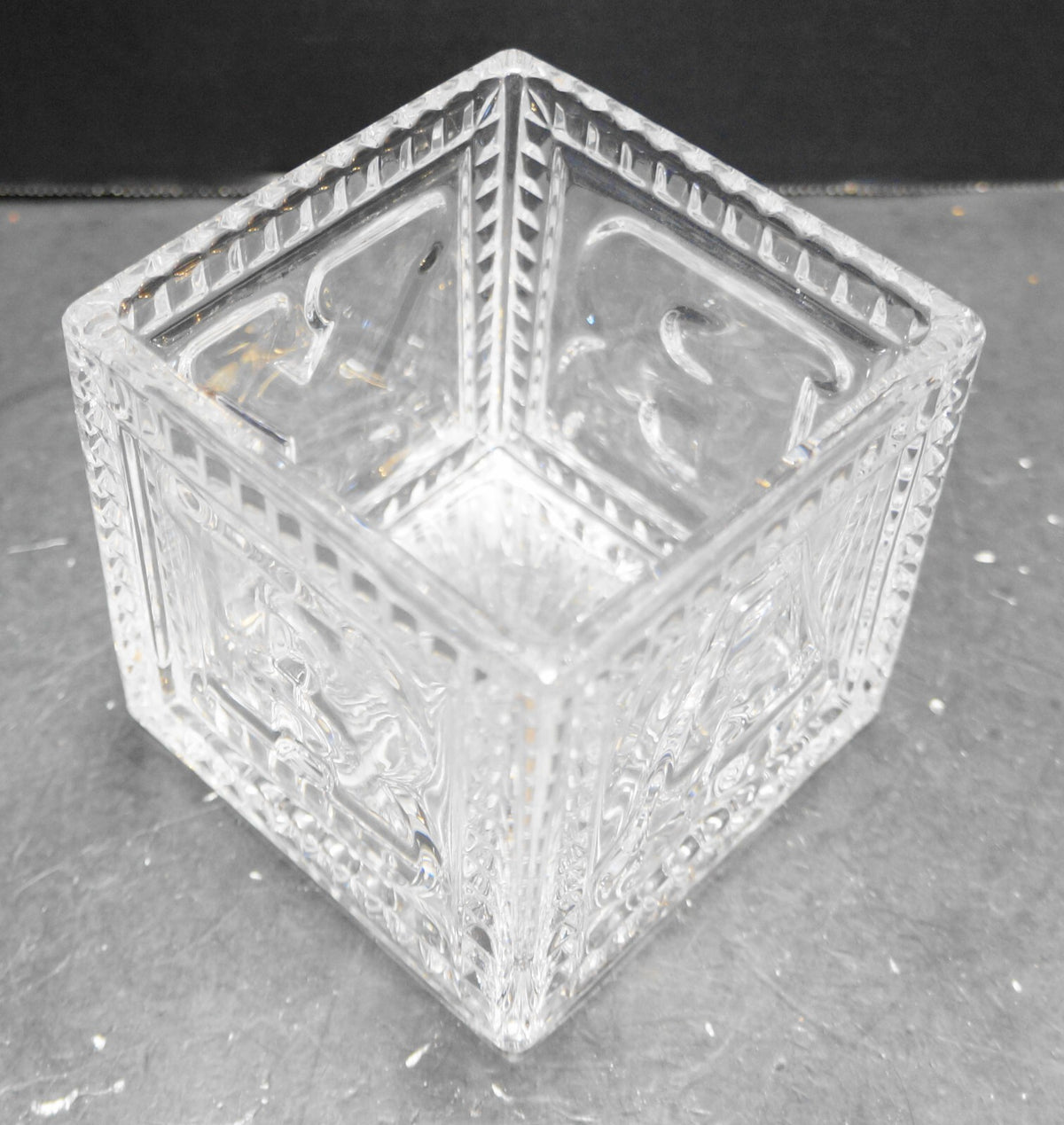 Teleflora 24% Lead Crystal BABY Block Planter Cube Storage