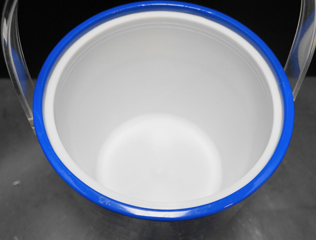 Towle Shelton Ware Blue Vinyl Ice Bucket Clear Lid