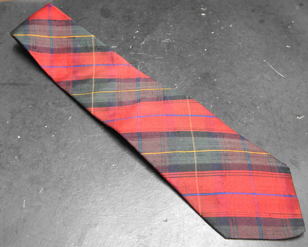 American Eagle Outfitters Red Plaid Tartan Silk Tie
