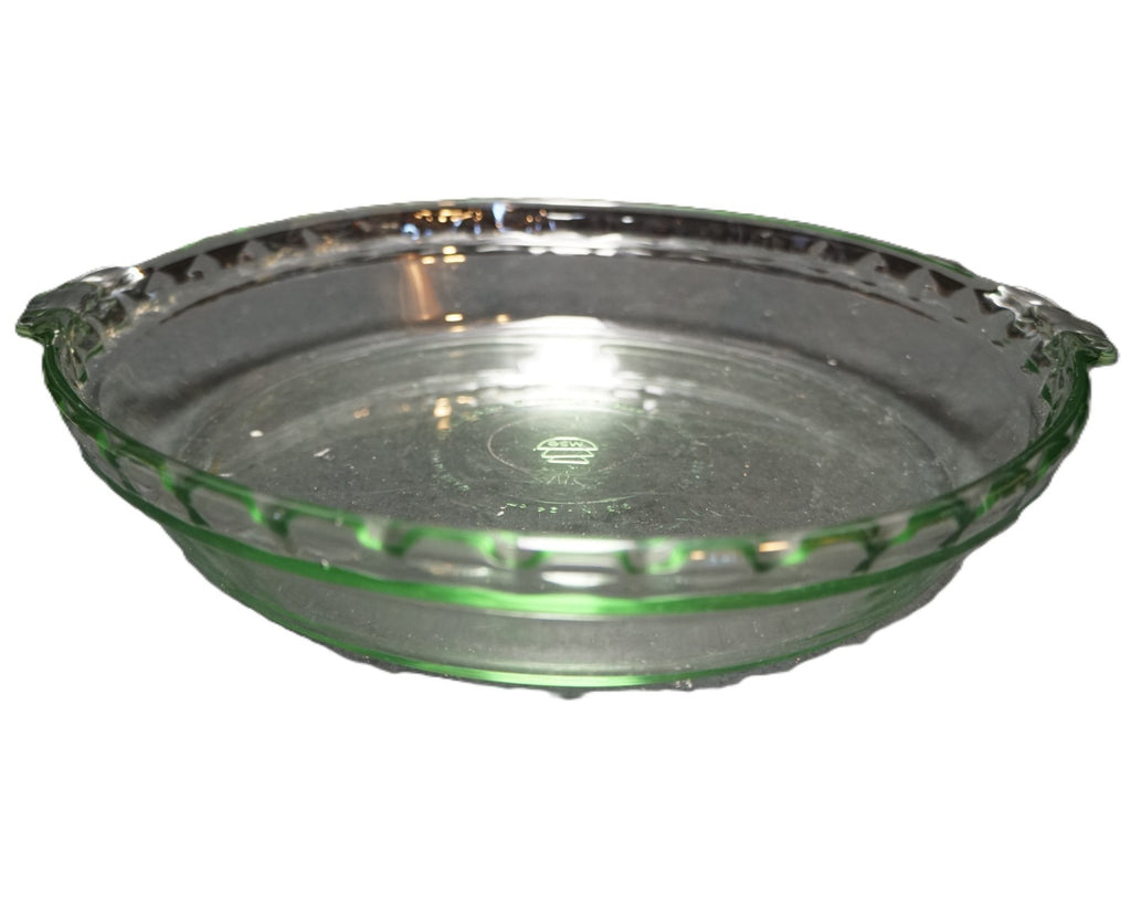 Martha Stewart Green Glass Deep Pie Plate Pan Baking Dish