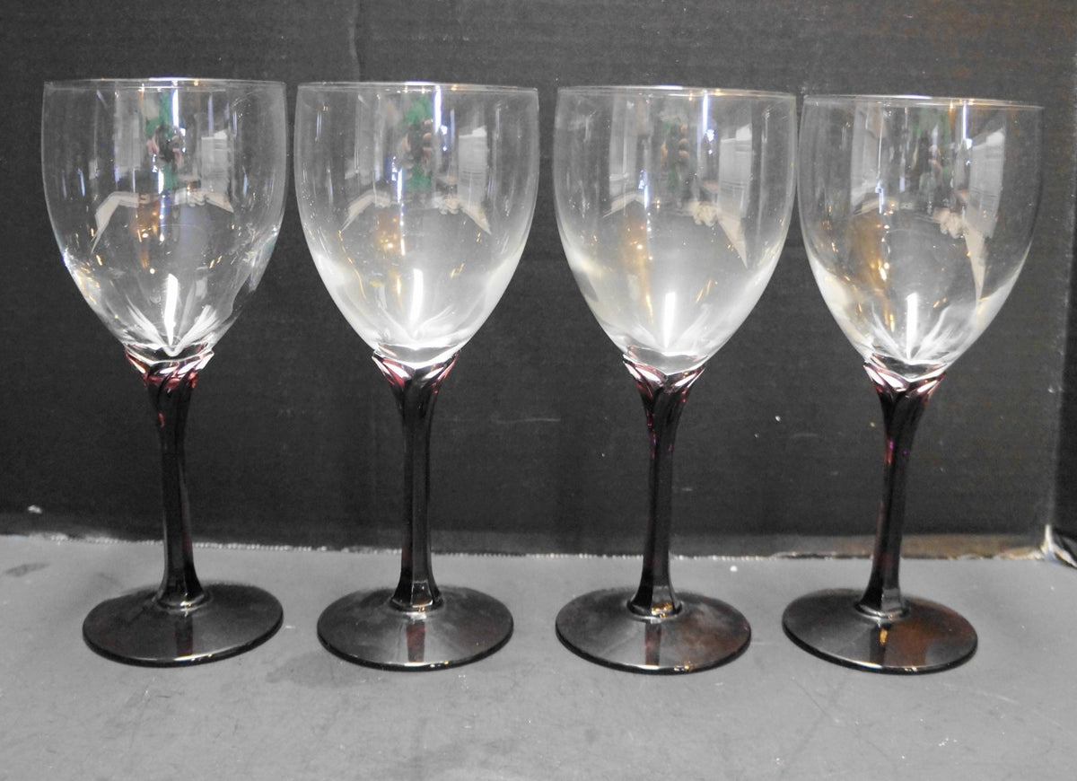 Libbey Domaine Purple Stems Water Goblets Set of 4