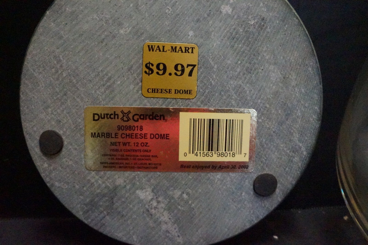 Dutch Garden Dark Green Marble Clear Glass Dome Cheese Board