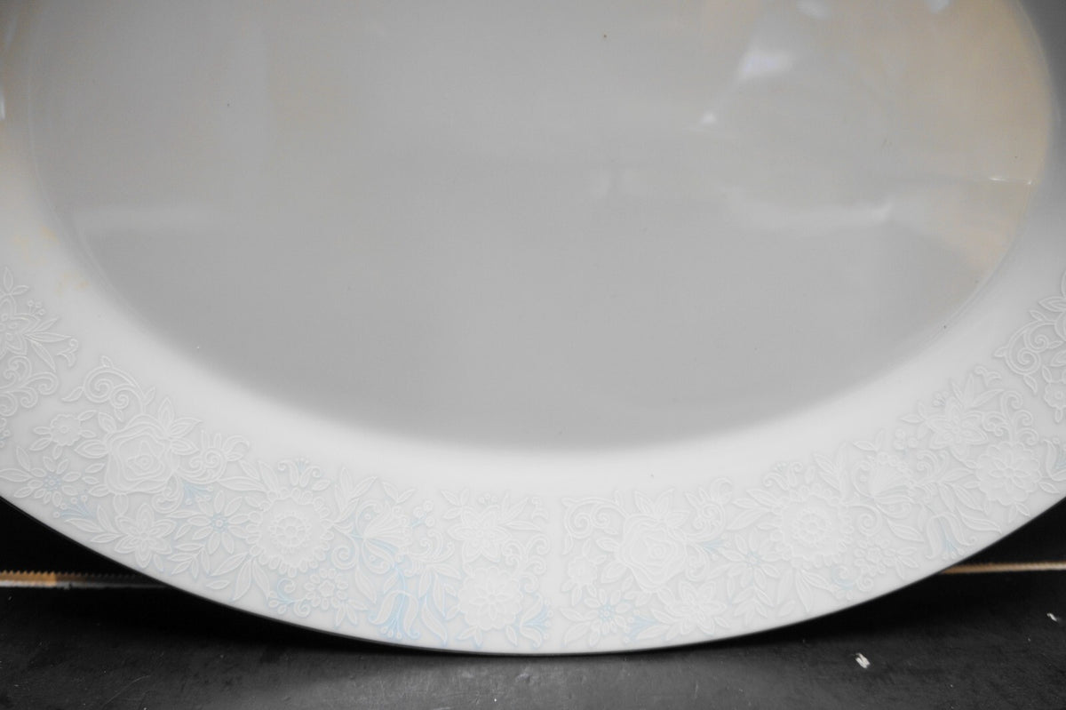 Noritake Ravel Blue White Floral Oval Platter 14 IN