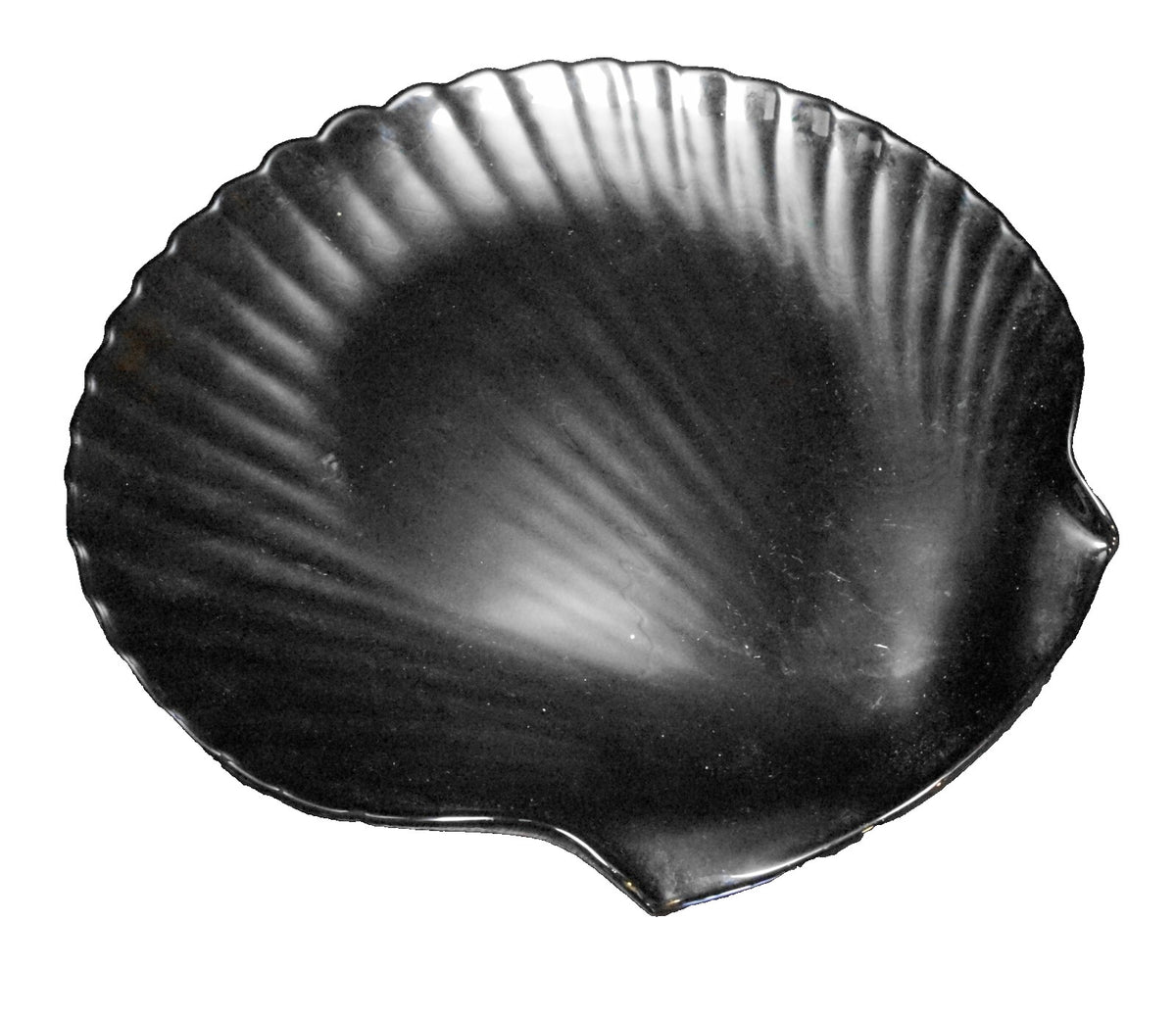 Arcopal Coquillage Black Glass Dinner Plate Clam Shell Set of 3