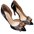 SOLD Betsey Johnson Prince P D'Orsay Black Patent Red Heels Rainbow Crystal Bows 7M