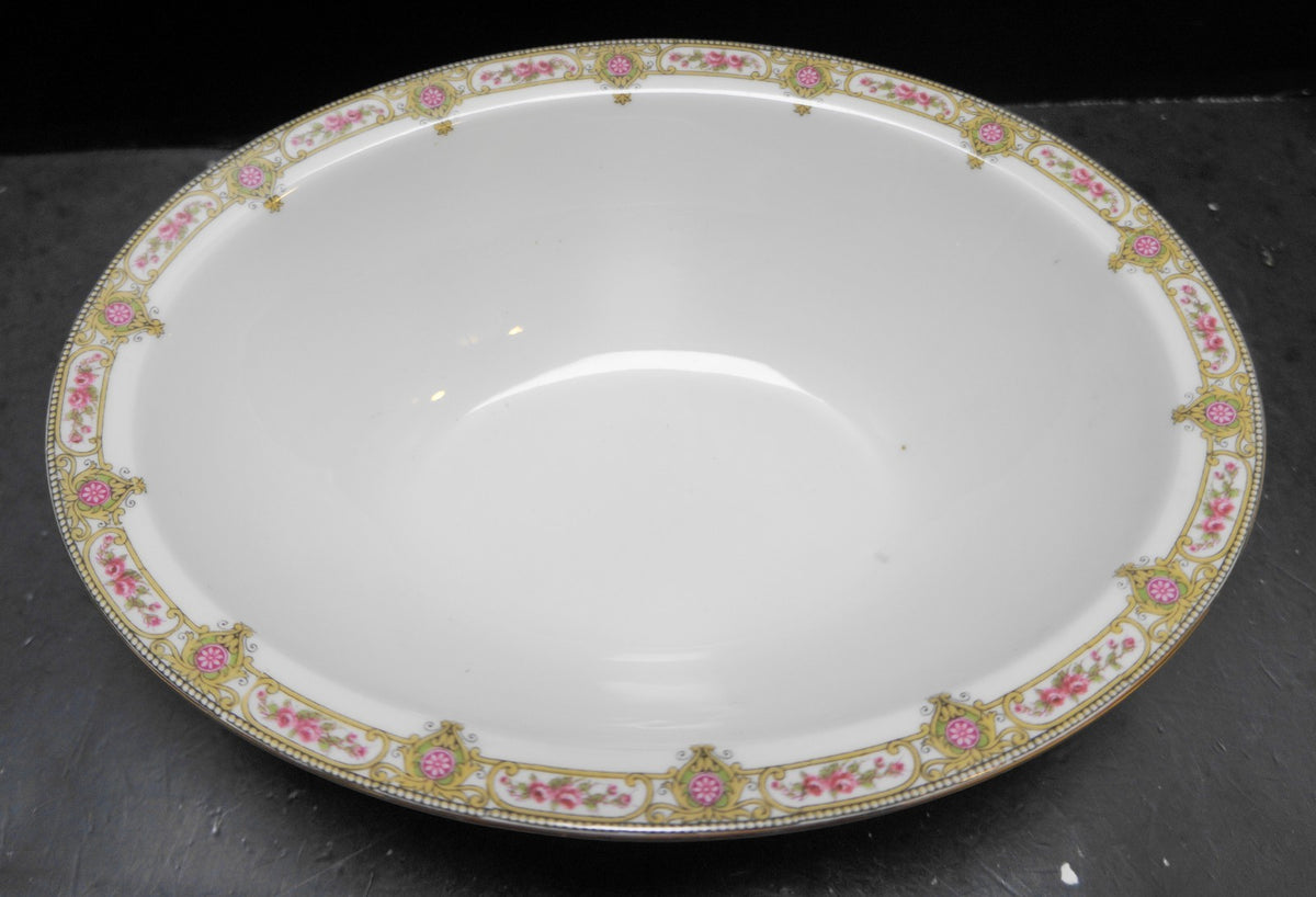 U.C. Limoges FB&CO France Oval Serving Bowl Roses Scrolls