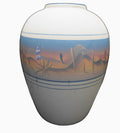 New West Pottery Southwestern Native American Hand Painted Desert Vase 9 1/2 IN