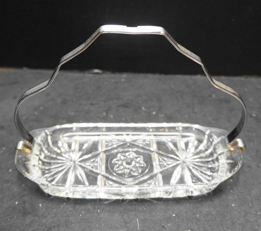 Early American Prescut Butter Dish Chrome Handle Anchor Hocking