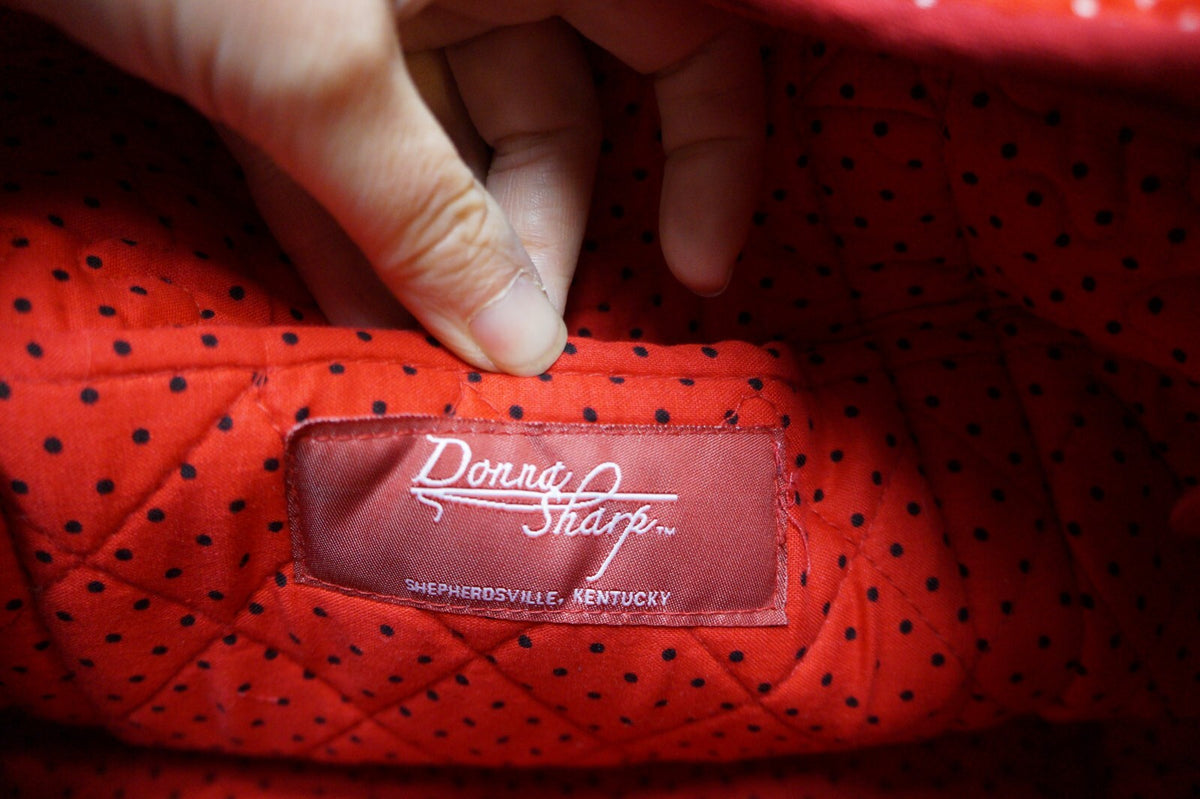Donna Sharp Ruby Red Patchwork Quilted Tote Bag Purse