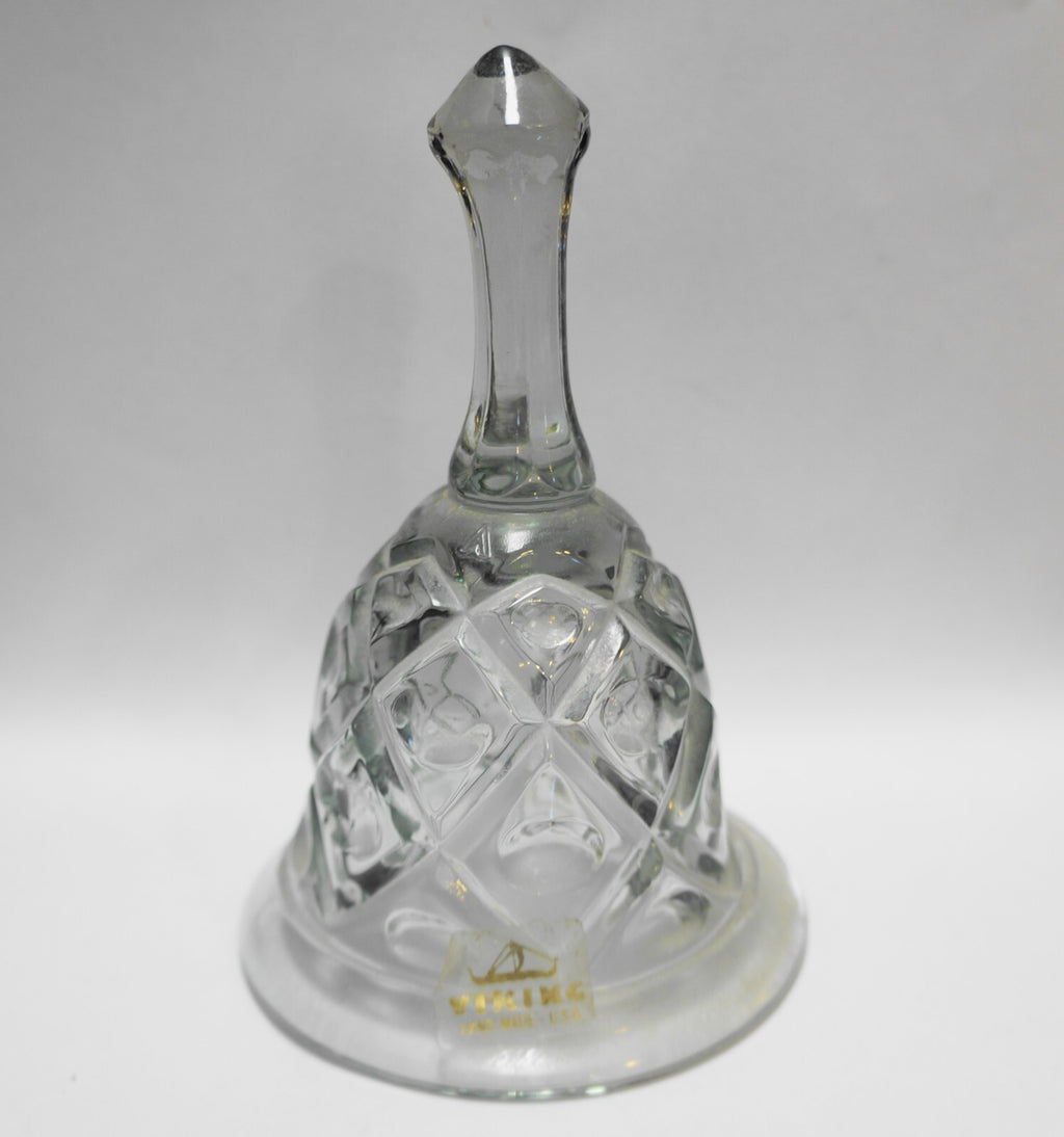 Viking Diamond Thumbprint Light Gray Glass With Sticker