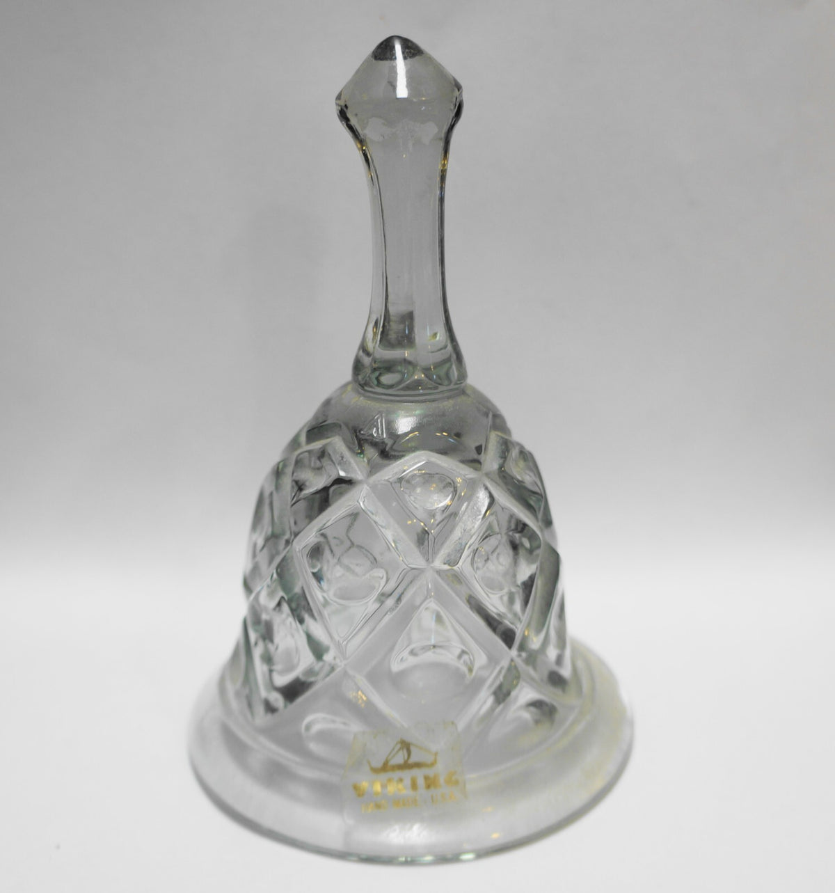 Viking Diamond Thumbprint Light Gray Glass With Sticker
