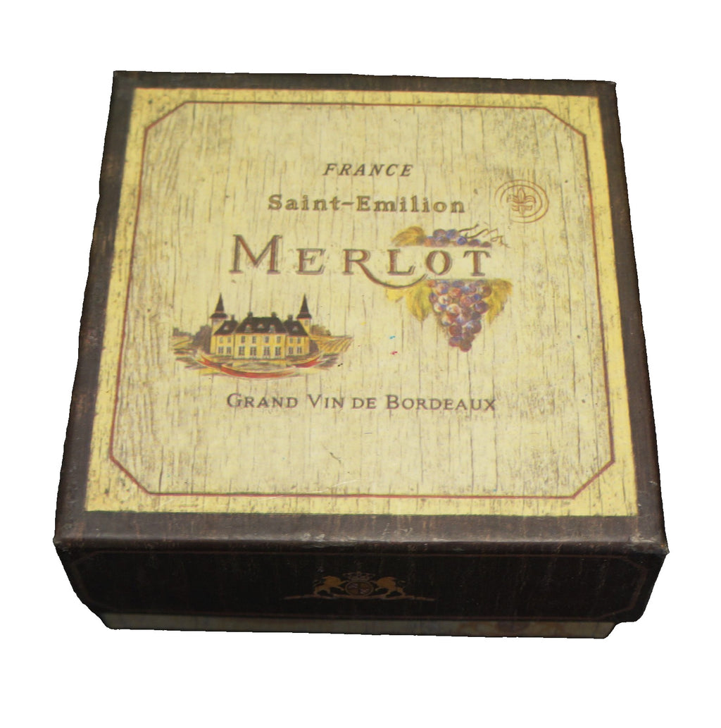 SOLD Lauren Hamilton Stone Coasters Set Merlot France