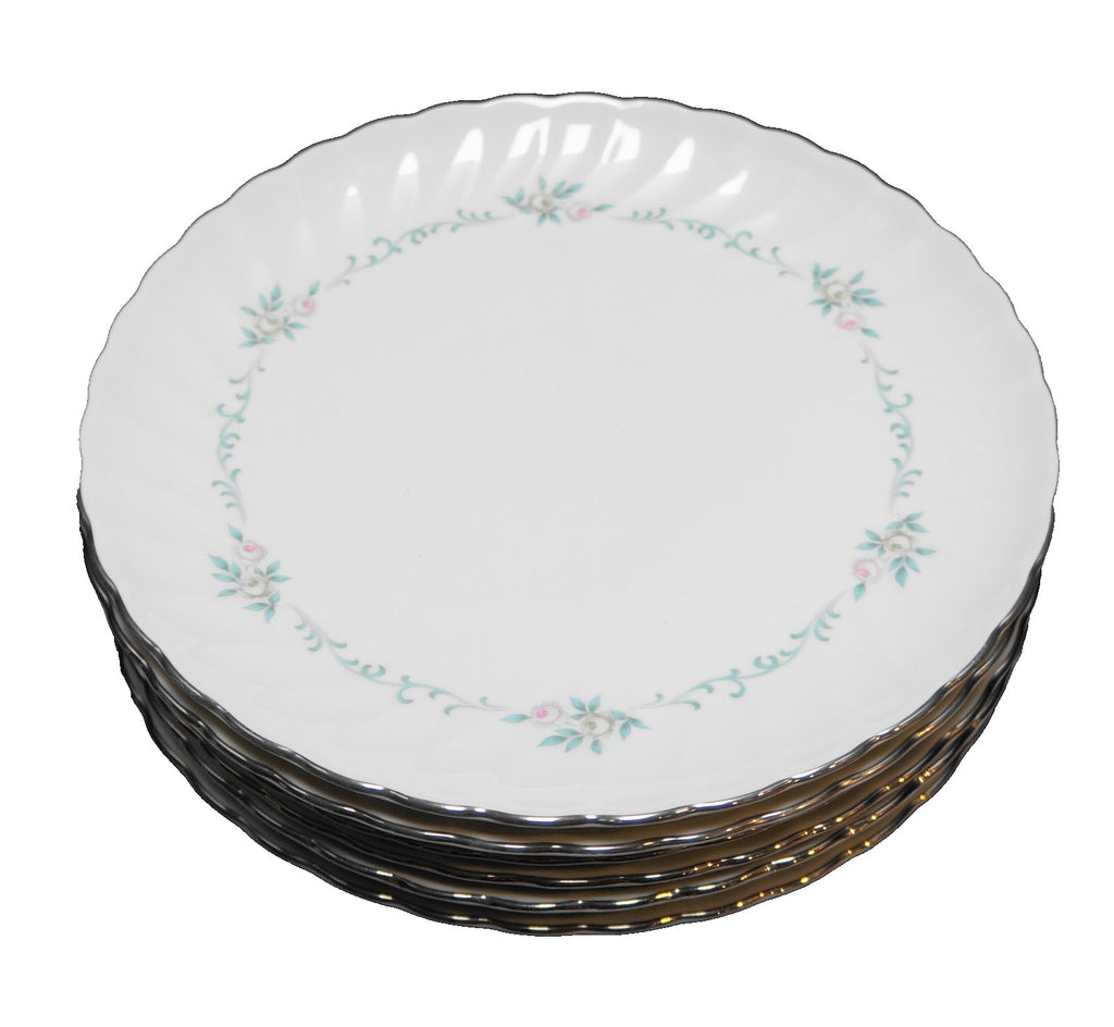 Syracuse Sweetheart 8 1/4" Salad Plates Set of 6 Silhouette Fine China