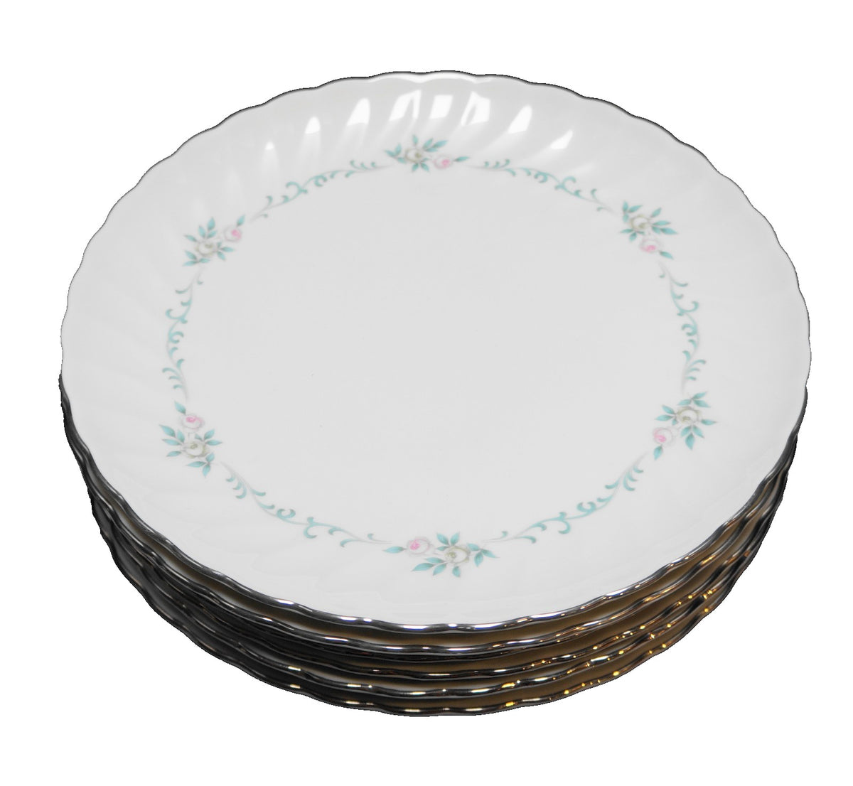 Syracuse Sweetheart 8 1/4" Salad Plates Set of 6 Silhouette Fine China