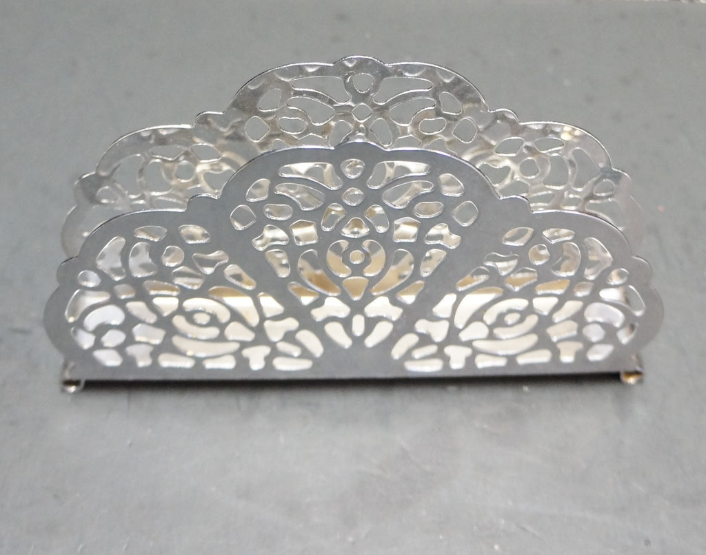 Irvin Ware Chrome Filigree Small Napkin Holder