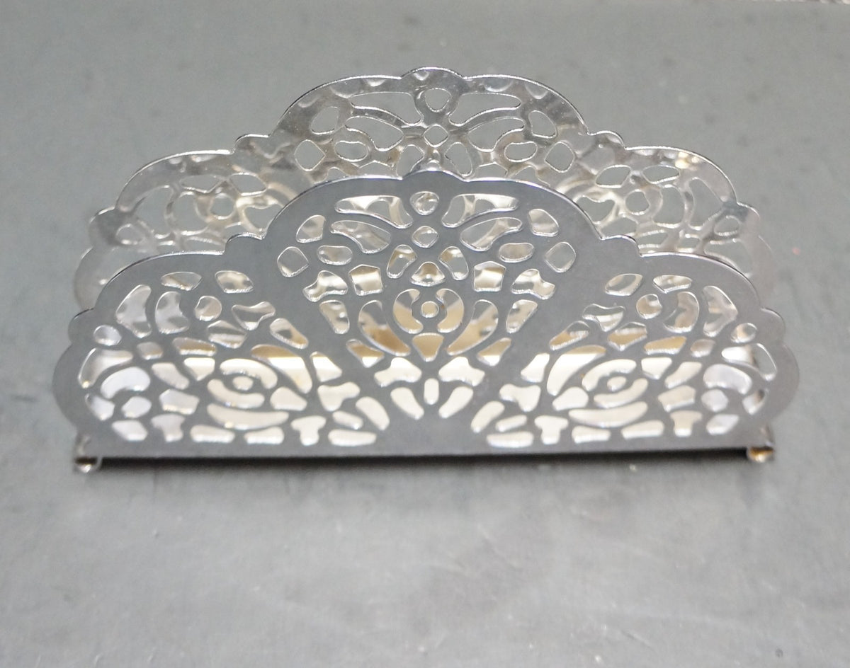 Irvin Ware Chrome Filigree Small Napkin Holder
