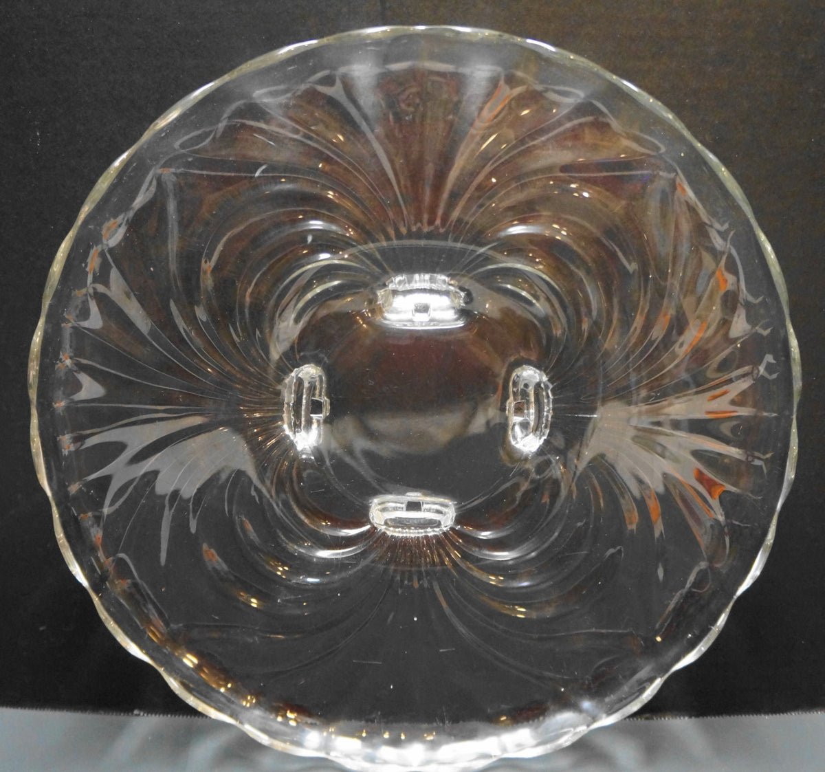Cambridge Caprice Cabaret Plate 4 Toes Cupped Rim 14 IN