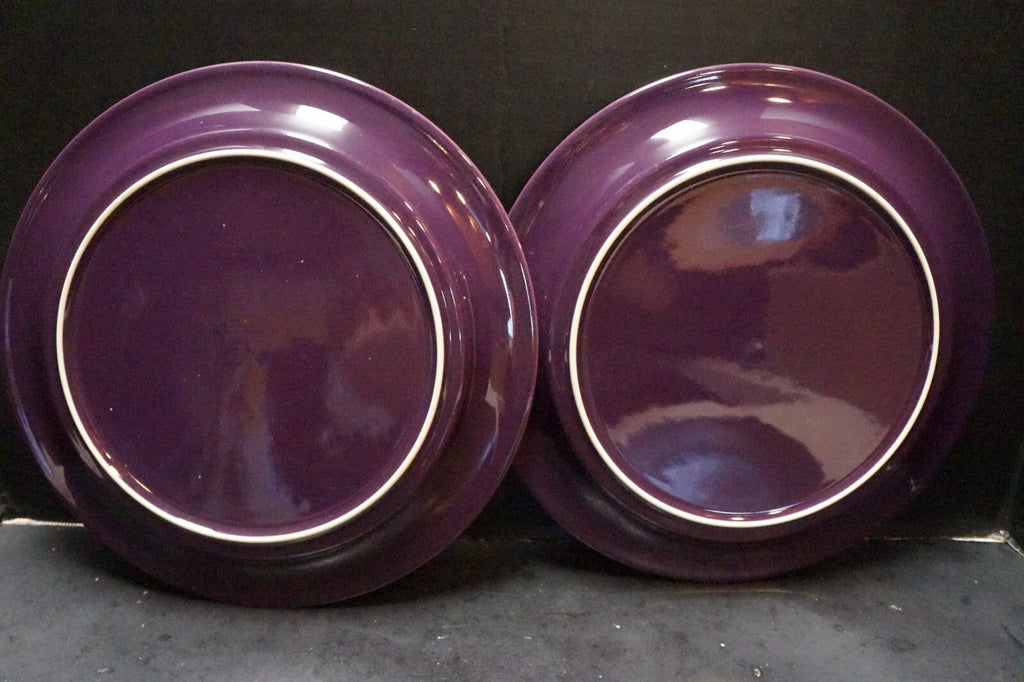 Nancy Calhoun Plum Solid Color Dinner Plates Pair