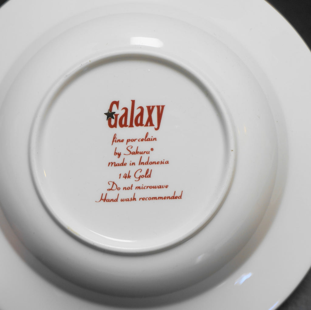 Sakura Galaxy Red Gold Stars Rimmed Soup Bowls Set of 4