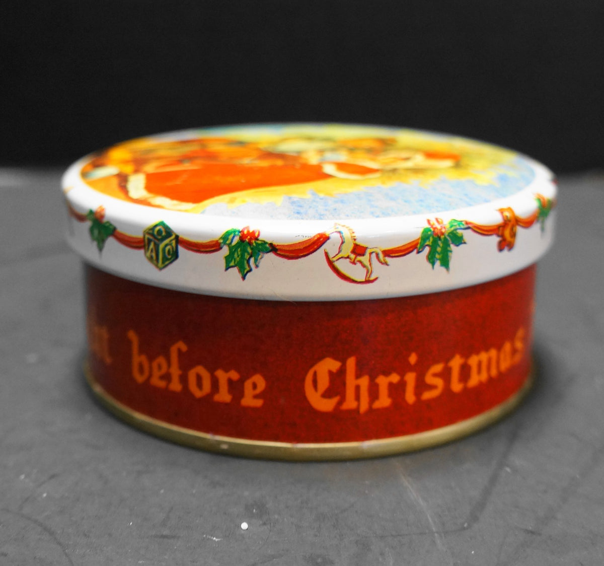 Twas The Night Before Christmas Vintage Tin Round B. Shackman