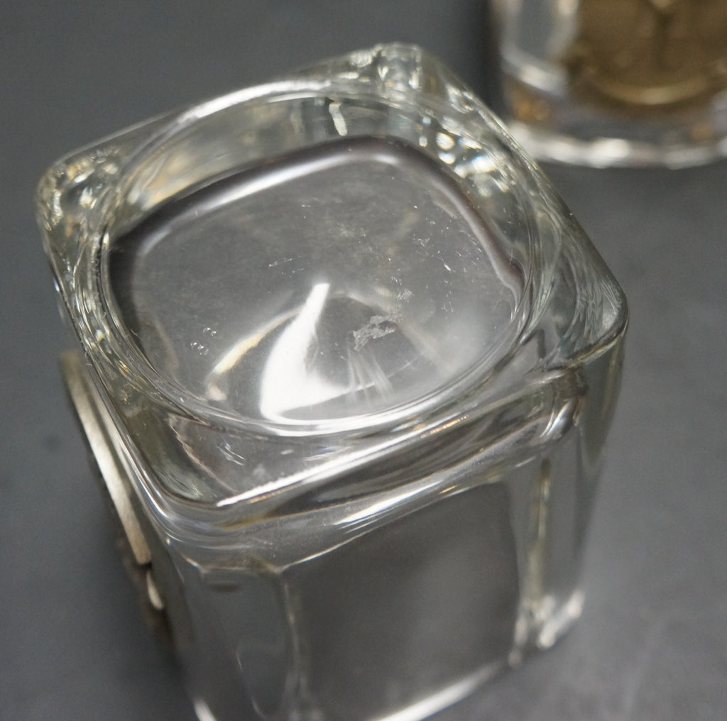 Fort USA Golf Rocks Tumblers Glasses Pewter Medallions Set of 3
