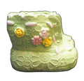 Green Lace Embossed Flowers Baby Bootie Planter Pot Japan