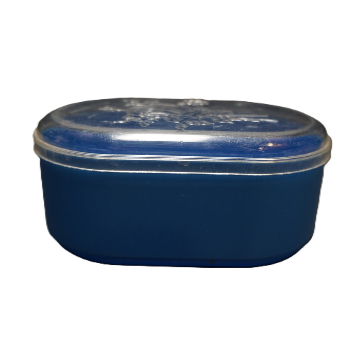 Wil-Hold Wilson Manufacturing Plastic Oval Box Blue Clear Rose Lid