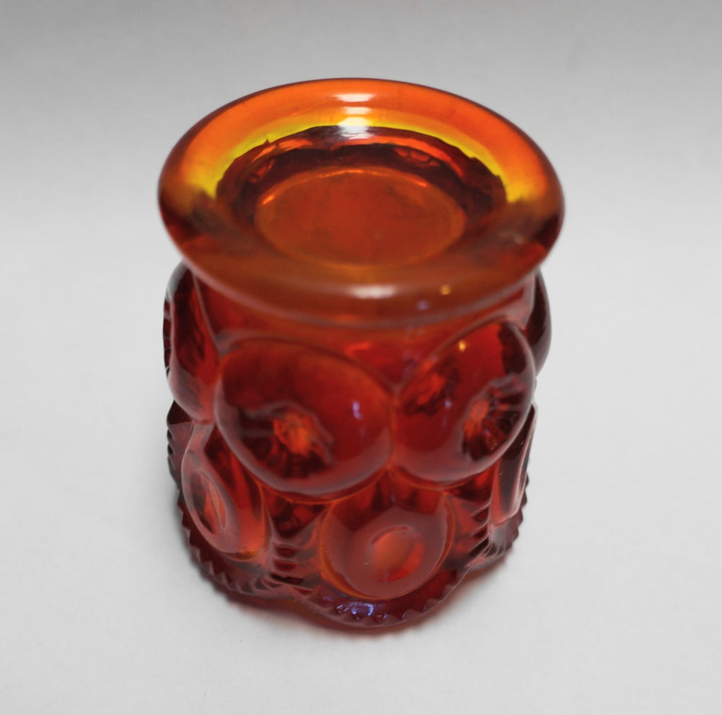LE Smith Moon and Stars Amberina Toothpick Holder Votive Candle