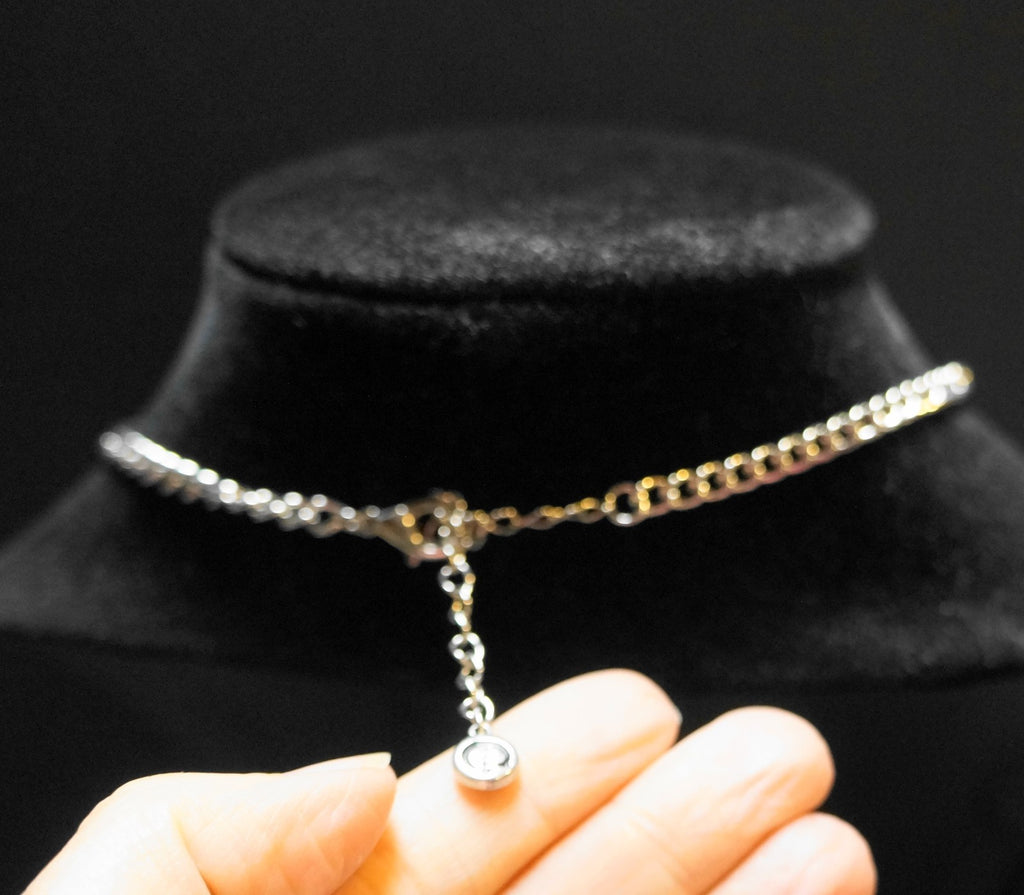 Cato C 1946 Crystal Cage Silvertone Necklace