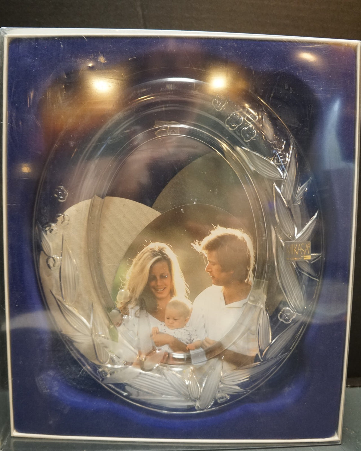 Mikasa Cherish Crystal Oval Picture Frame NOS W Germany