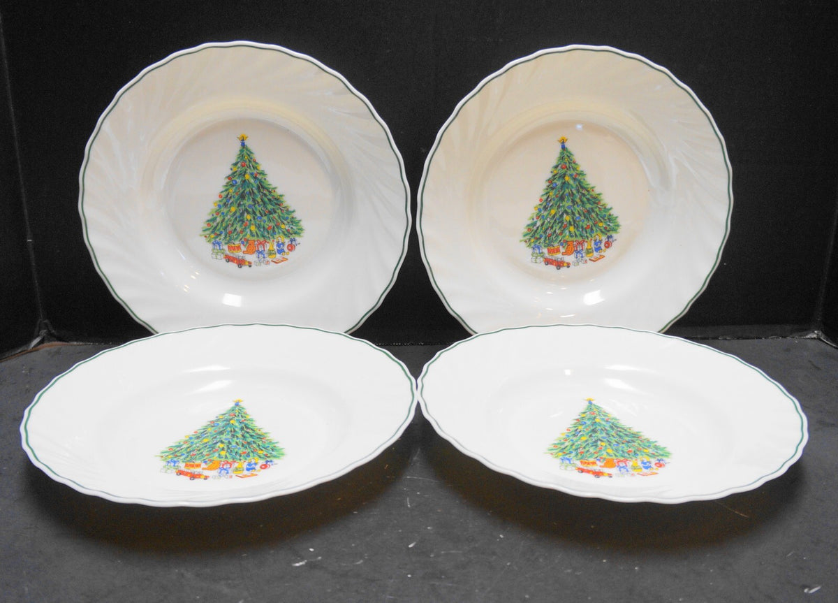 House of Salem Noel Porcelle Rimmed Soup Bowls Set of 4