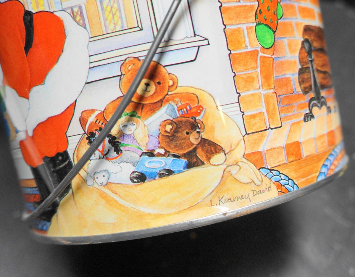 Christmas Pail Bucket Santa Tree Fireplace L. Kearney David Art