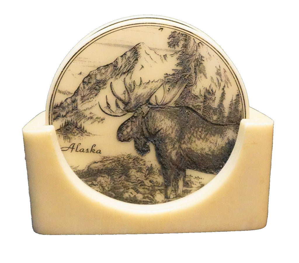 Kiana Made in Alaska Coasters Set Moose Bear Eagle