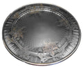 Sterling Floral Overlay Clear Glass Spiral Diamond Cake Plate