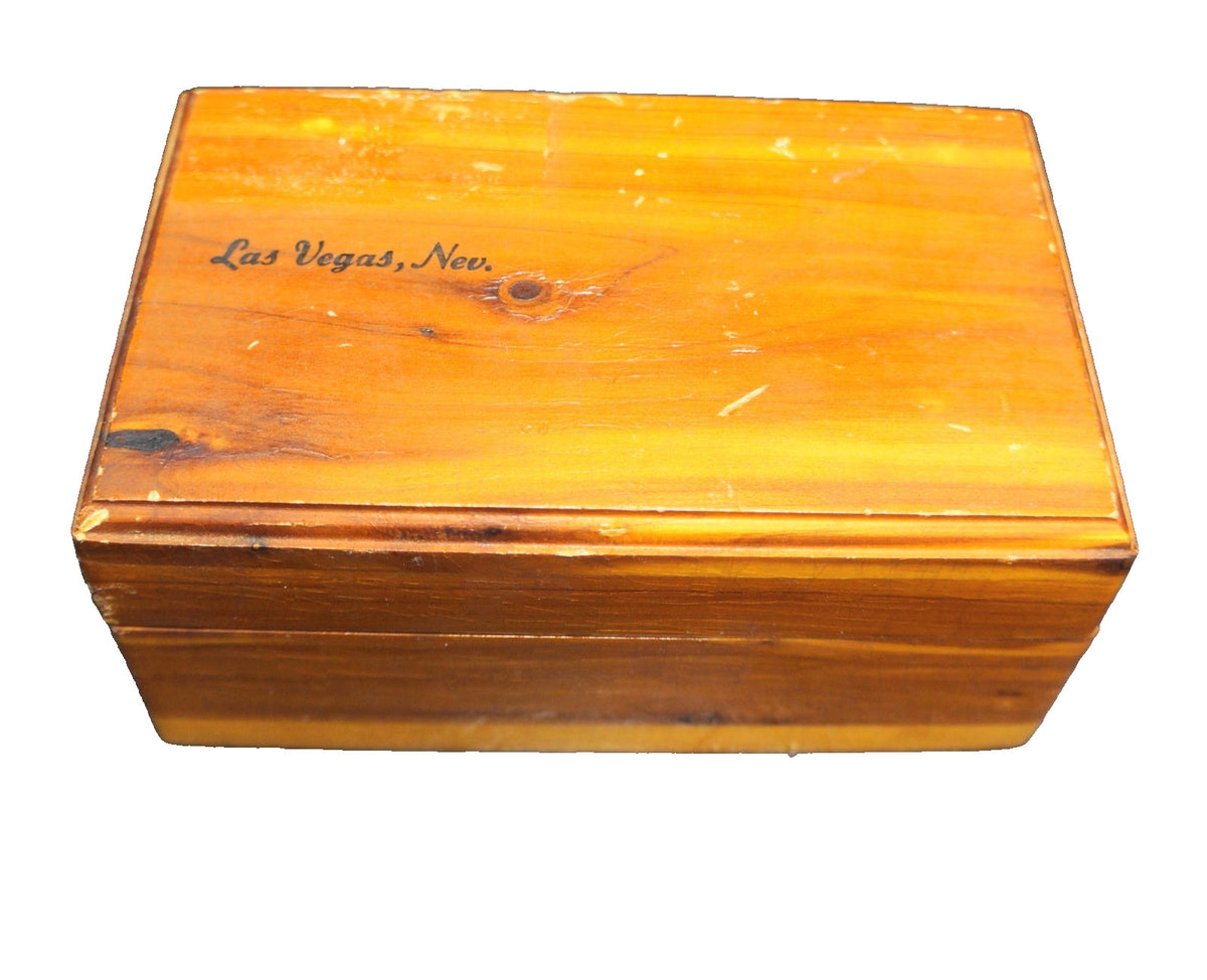 Las Vegas, Nevada Souvenir Small Cedar Trinket Box Wood