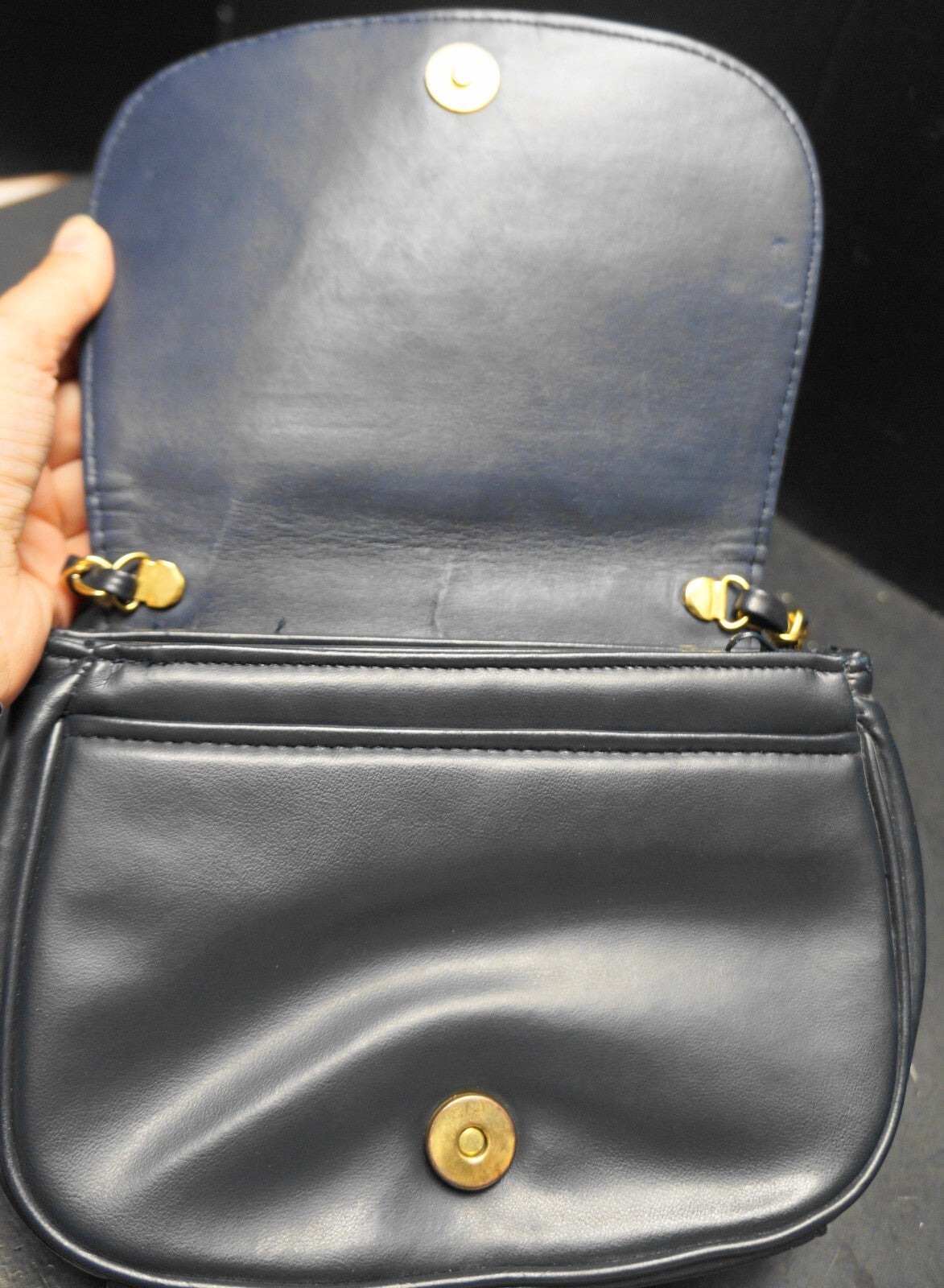 Daniella Bags Navy Blue Quilted Chain Strap