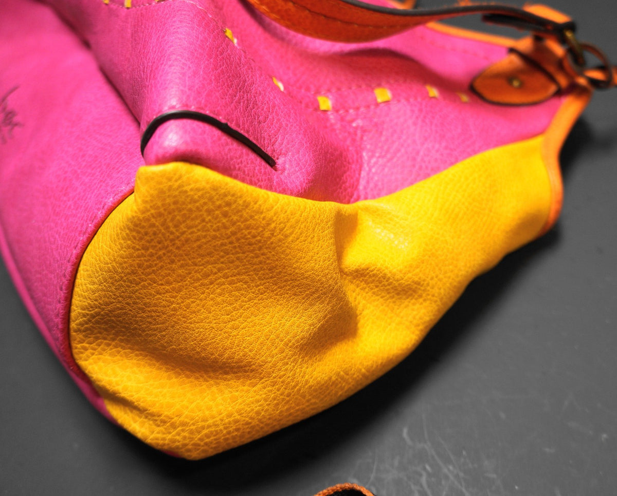 B.O.C. Born Concepts Color Block Fuschia Pink Goldenrod Orange Purse