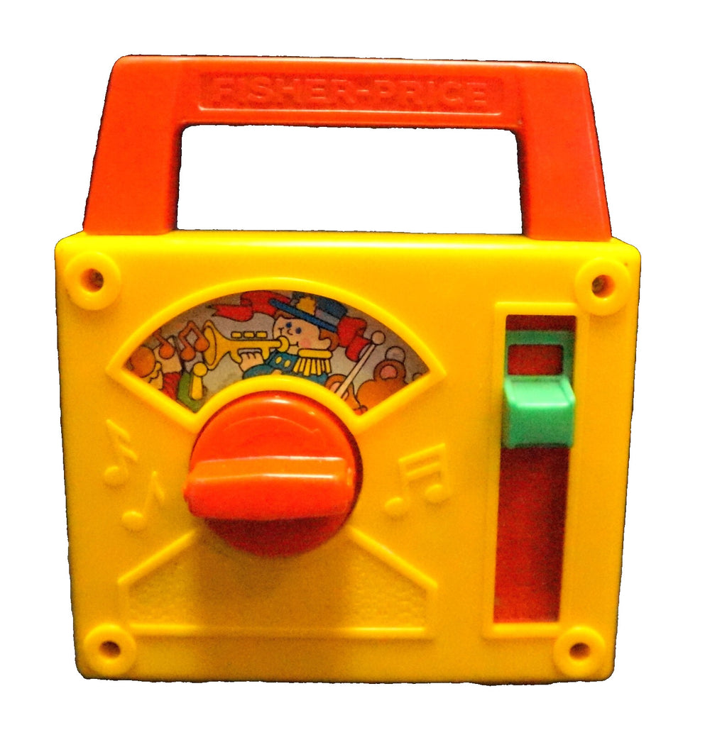 Fisher Price Radio 1981 Music Box Play Toyland Yellow Red Blue