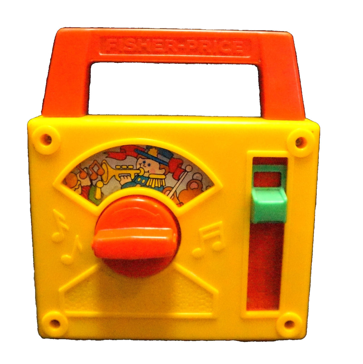 Fisher Price Radio 1981 Music Box Play Toyland Yellow Red Blue