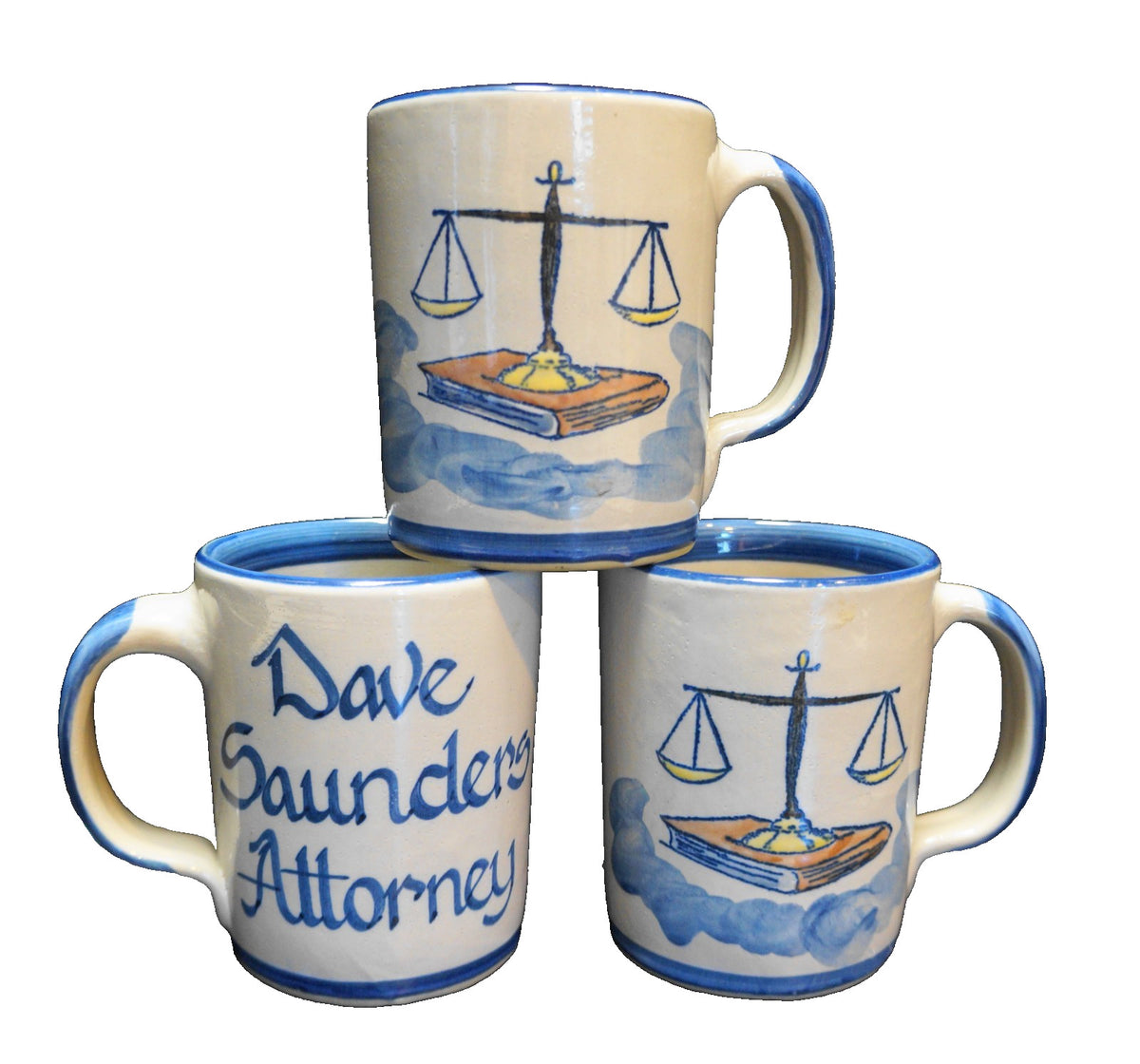 Louisville Stoneware Law Lawyer Scales of Justice Mug Dave Saunders Attorney