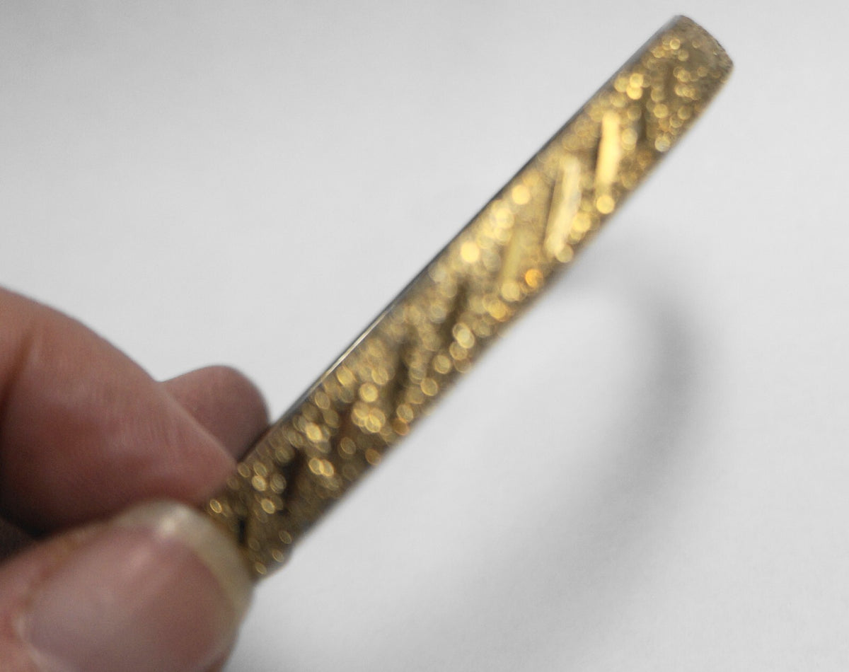 Monet Gold Tone Diamond Cut Textured Bangle Bracelet