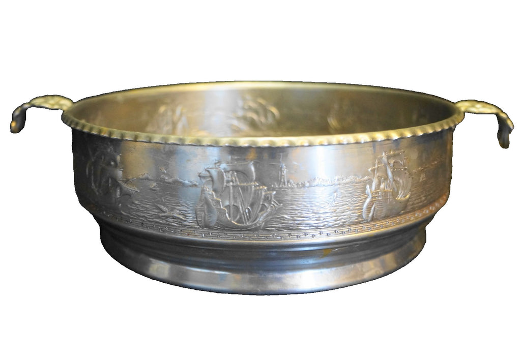 Forman Pressed Aluminum Casserole Holder Tall Ships Oceanic Nautical