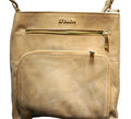 Estalon Cognac Leather Crossbody Purse Bag Medium 3 Zipper