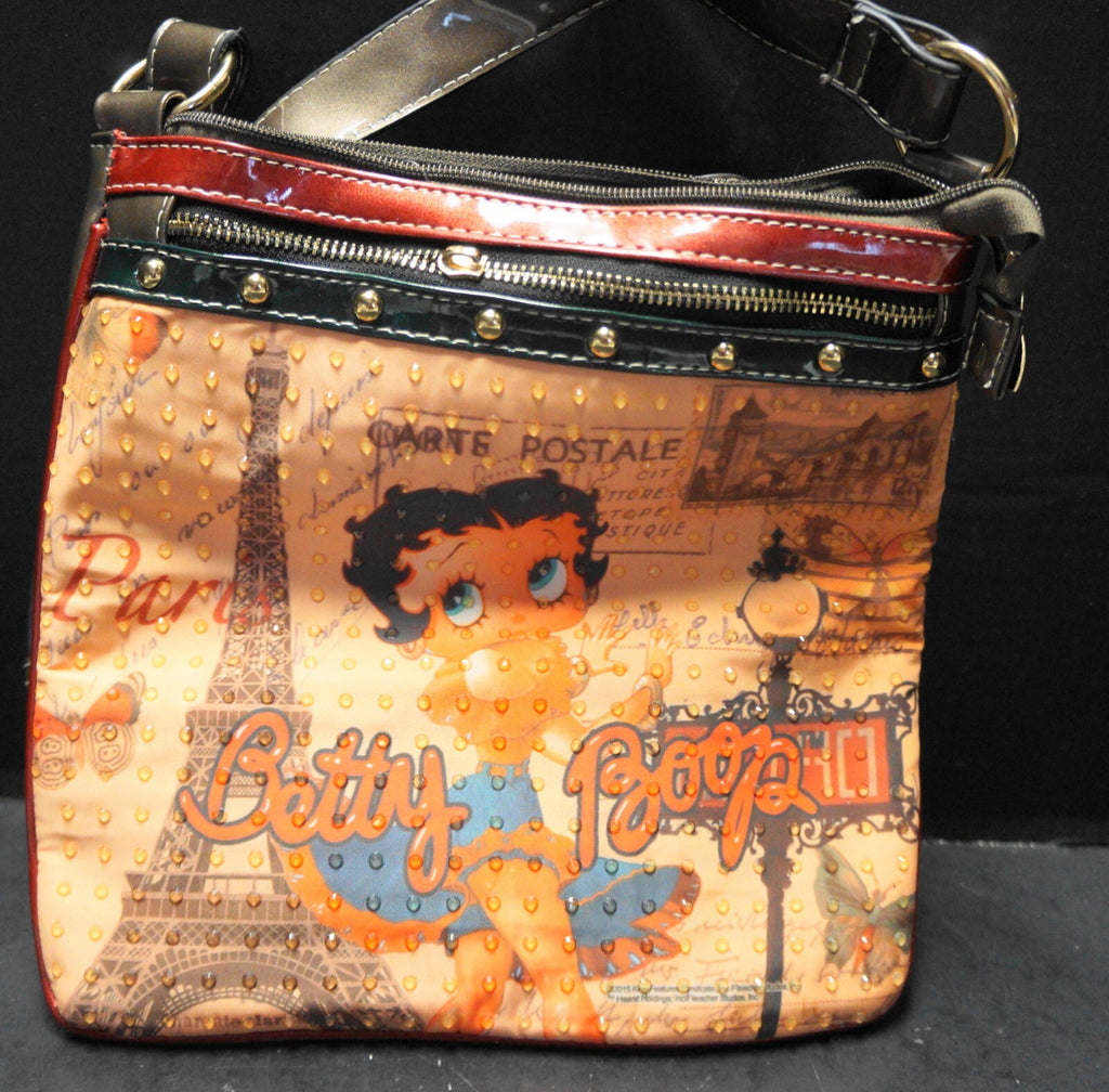 Betty Boop Paris Purse Brown Vinyl Portrait Front 2015