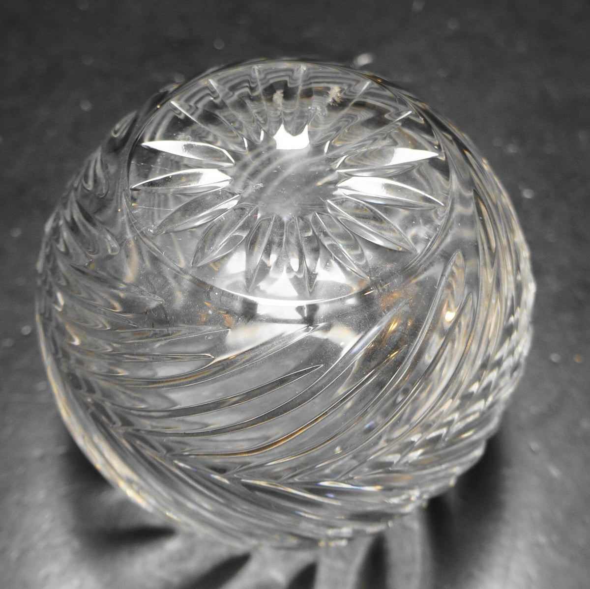 Lausitzer Glas Cut Crystal Rose Bowl East Germany DDR