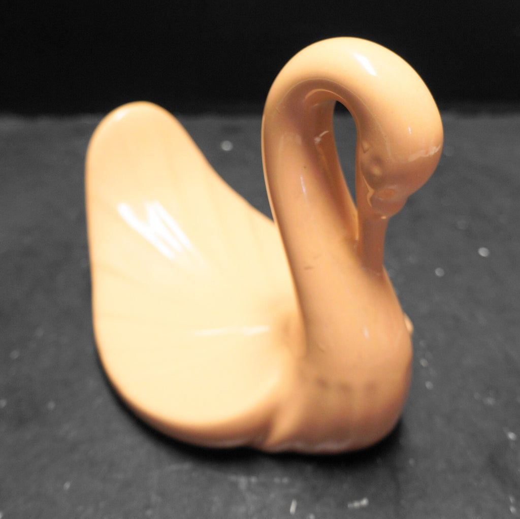 Peach Ceramic Swan Hand Towel Holder Bathroom Decor 1980s