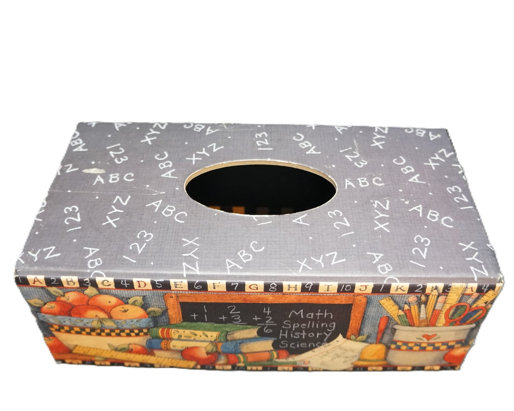 Bob's Boxes Susan Winget Art School Days School House Tissue Box Cover