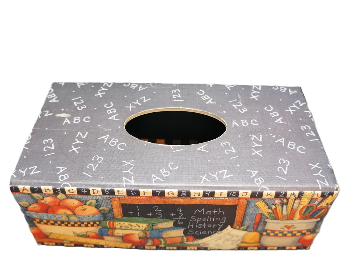 Bob's Boxes Susan Winget Art School Days School House Tissue Box Cover